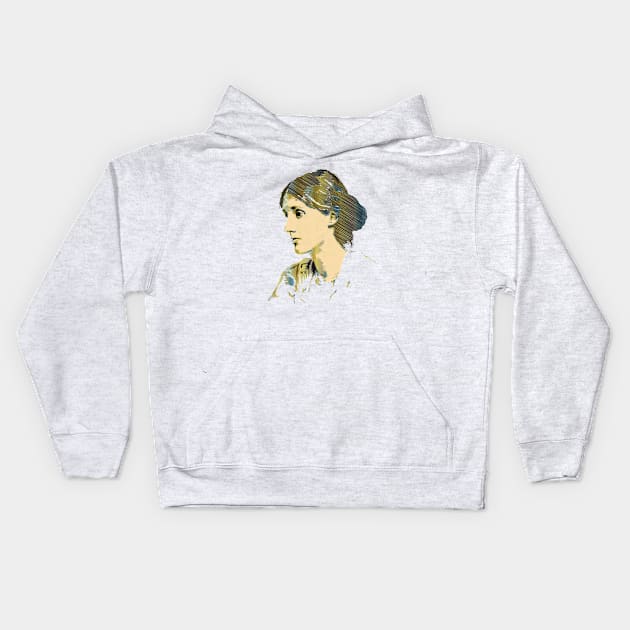 Virginia Woolf Kids Hoodie by Slownessi